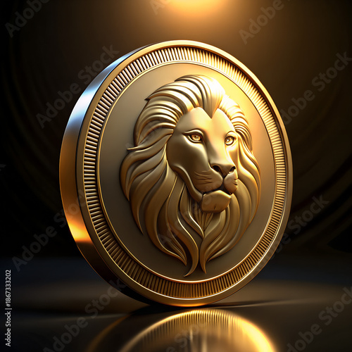 Golden lion coin