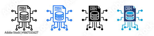 Data Cluster Icon Set Multi Style Vector Illustration