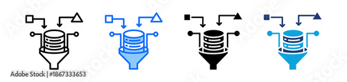 Data Ingestion Icon Set Multi Style Vector Illustration
