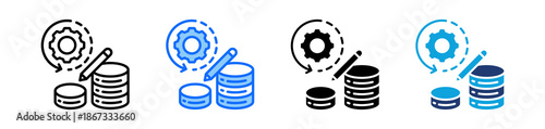 Data Modification Icon Set Multi Style Vector Illustration
