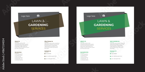 This editable social media flyer template enhances your garden services' online presence. It is perfect for promoting landscaping, lawn care, and outdoor design services across various 