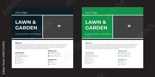 garden service and instagram promotion social media post and web banner design template lawn mower garden or landscaping services social media post and promo banner ads template