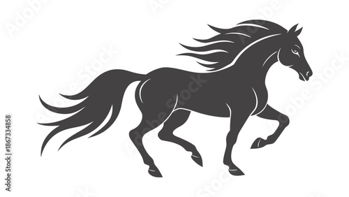 horse silhouette vector on white background