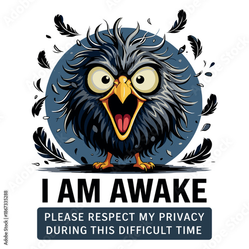 I Am Awake Owl Illustration