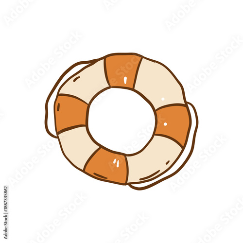 Cute hand drawn lifebuoy illustration
