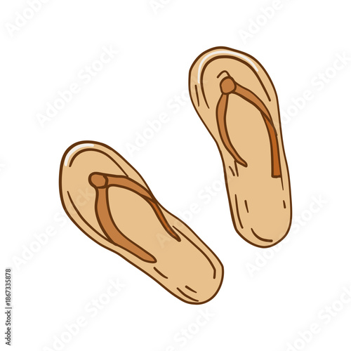 Hand drawn flip flops illustration