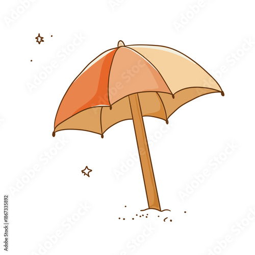 Hand drawn beach umbrella illustration