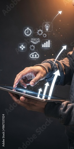 Modern Marketing Strategy and Career Development Planning with Tablet