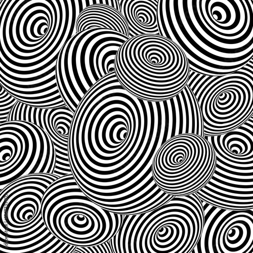 black and white seamless pattern illusion