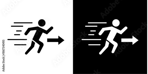 Fast Track Path  Icon Set White Glyph Style Collection