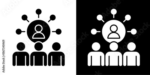 Networking Event  Icon Set White Glyph Style Collection