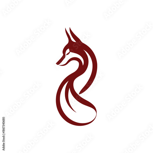 Stylized Fox Silhouette Logo Design.