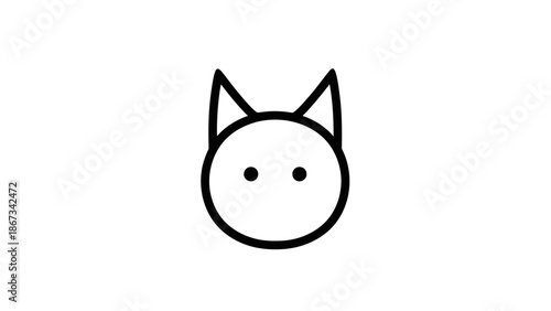Minimalist Vector Illustration of a Cat Head with a Simple Design for pet lovers