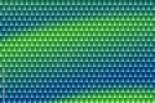 Obraz na plátně Abstract gradient grid pattern in blue and green illustration