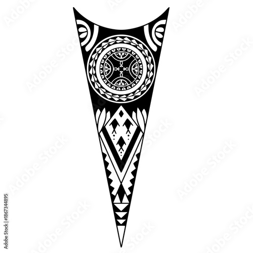 Wrap around arm polynesian tattoo design. Pattern aboriginal samoan. illustration EPS10