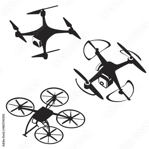 Collection of drone silhouettes