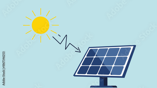 Clean photovoltaic solar panels harness sunlight to provide renewable green energy, representing a sustainable technology concept for clean electricity power and an eco-friendly environment