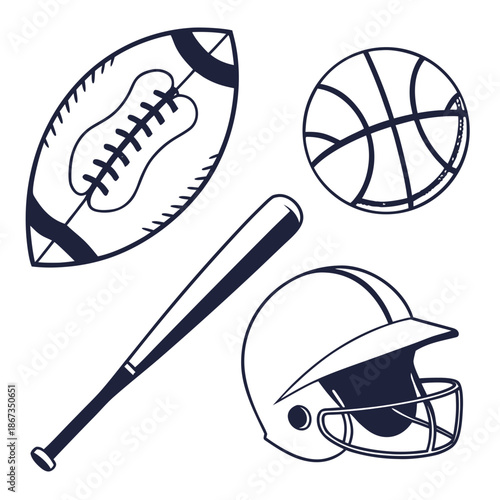 Sports equipment illustration