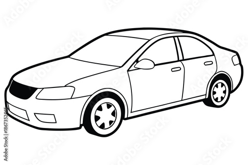 Classic Family SUV Vehicle Silhouette, Black and White Graphic Design Element for Auto Insurance and Transport