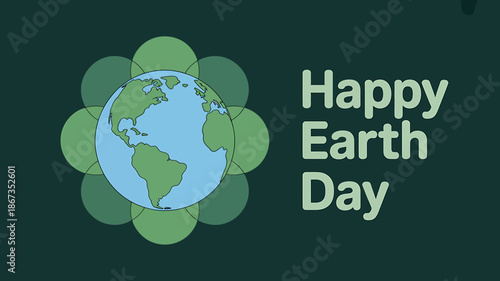 Happy Earth Day Globe Celebration Environmental Awareness Poster