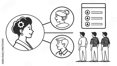 Diverse team members connect and collaborate for a shared goal.