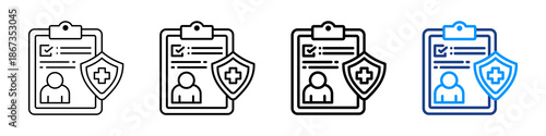 Health Insurance Icon Different Style Outline Collection Set.