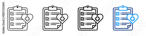 Treatment Plan Icon Different Style Outline Collection Set.