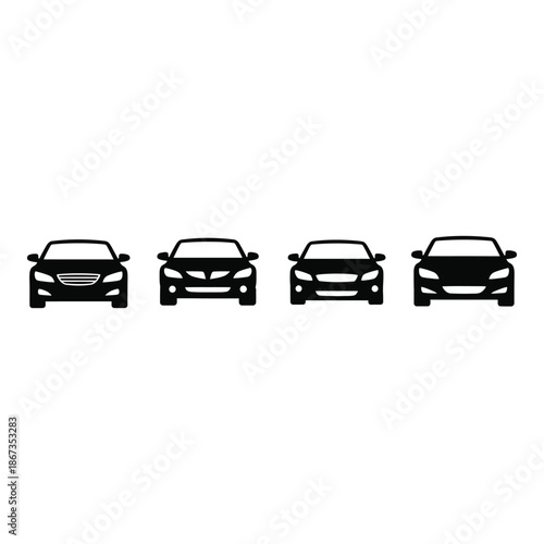 Four vehicle silhouettes are shown in a simple black and white graphic
