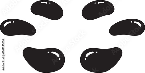 Black paint blobs on white background illustration