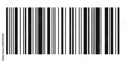 Trendy Barcode Vector Icon for Product Price Tag, Scannable Barcode for Web Use, Easily Editable Design for Custom Product Labels.