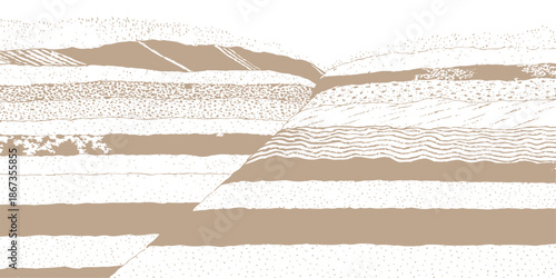 A vintage set of torn brown paper backgrounds featuring rough textures and grunge borders accented by nautical hemp rope knots and weathered twine strings on old wood