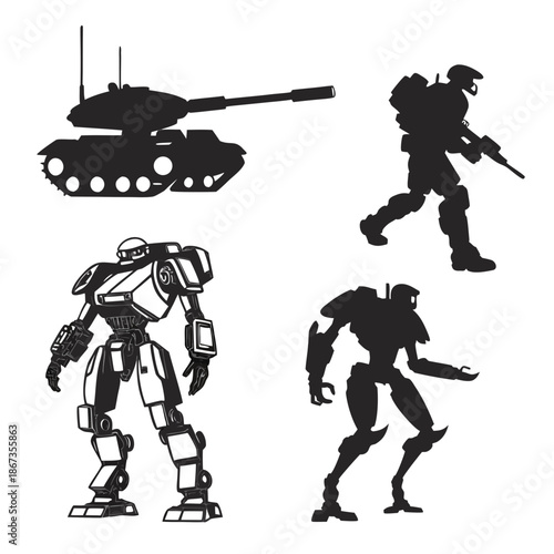 Military silhouettes