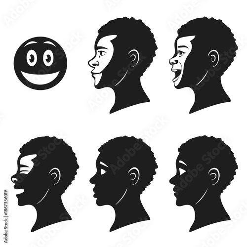 Silhouette faces illustration