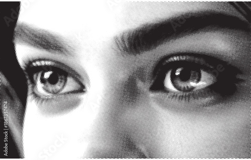 Intense gaze A striking black and white close up of a pair of eyes