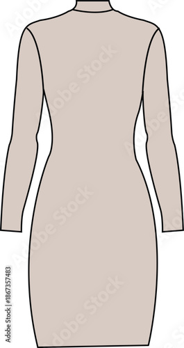 dress body con maxi midi cad flat lay garment design clothing technical drawing cads fashion design dresses apparel outline v neck drape trending vector designer  women illustration  mock up trend