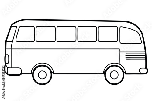 Professional Bus Vehicle Graphic for Transportation and Logistics Concepts in High Resolution Vector
