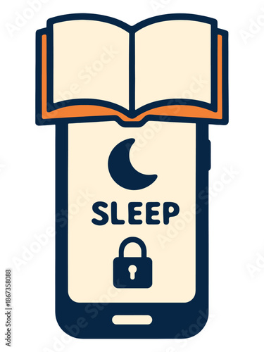 Digital Detox Concept with Open Book Over Locked Smartphone