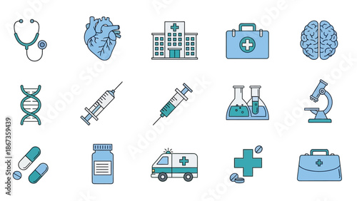 vector set of medical icons