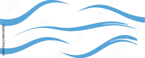 Abstract Blue Wavy Lines Water Pattern Vector.