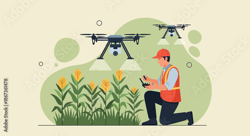 Precision agriculture using drones for cornfield monitoring and cultivation innovative technology