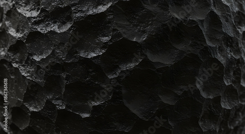 Dark textured abstract surface with irregular shapes
