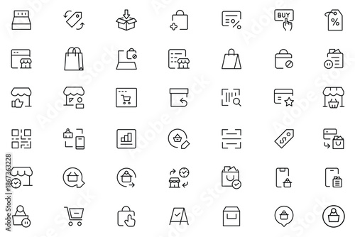 Business and management line  Management icon collection. Vector illustrator icons set.
