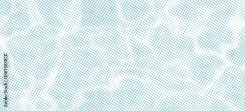 Blue and white water ripples light surface overlay background. 3d clear ocean surface pattern with reflection effect backdrop. Marble desaturated texture.