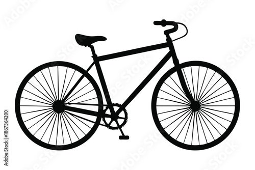 Urban Bicycle Silhouette Vector Art, City Bike Icon for Sustainable Transport, Healthy Lifestyle, and Cycling Sport Designs