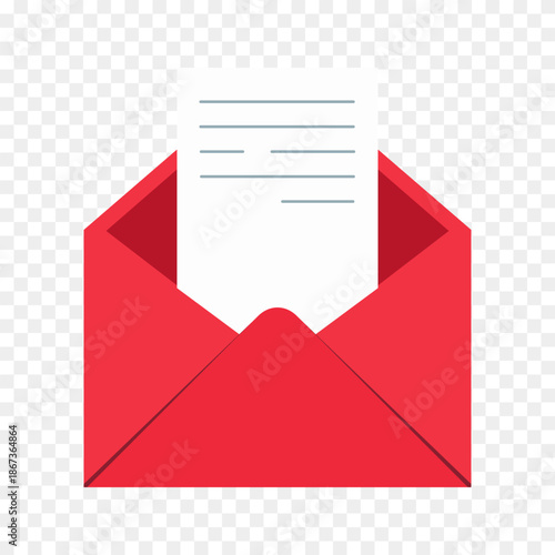 envelope valentines day flat illustration