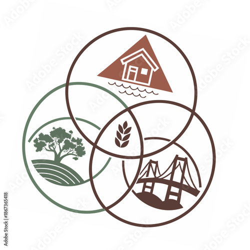 Climate Resilient Infrastructure Icon Abstract Vector for Environmental Adaptation and Sustainable Engineering