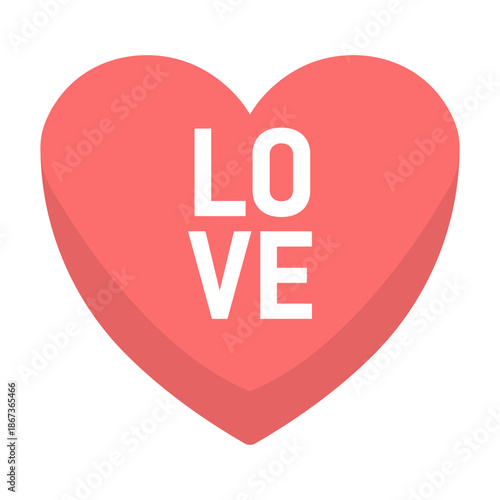 Heart shape flat illustration