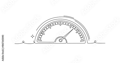 Hand-drawn speedometer icon with simple line art design, no editable stroke