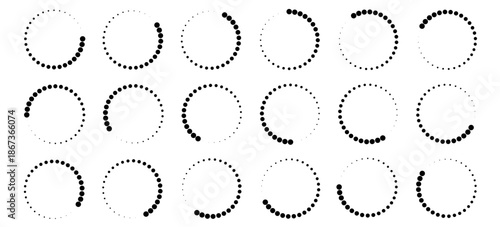 Preloader icon set isolated on white background. Loading indicators frame animation.