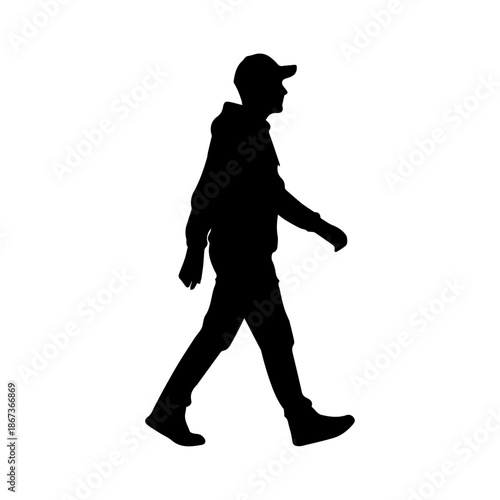 vector silhouette of a man Walk 